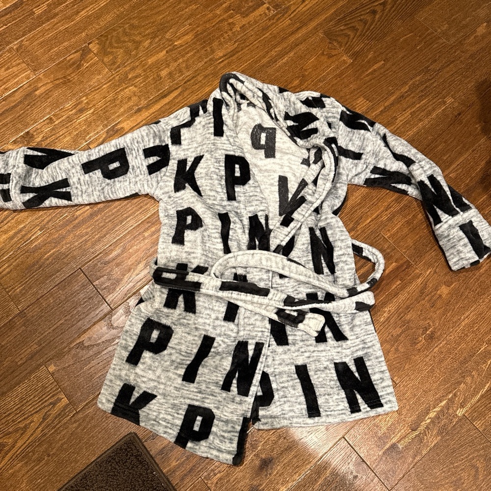 PINK Victoria's Secret Gray and Black Robe
